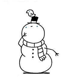 Snowman watching bird